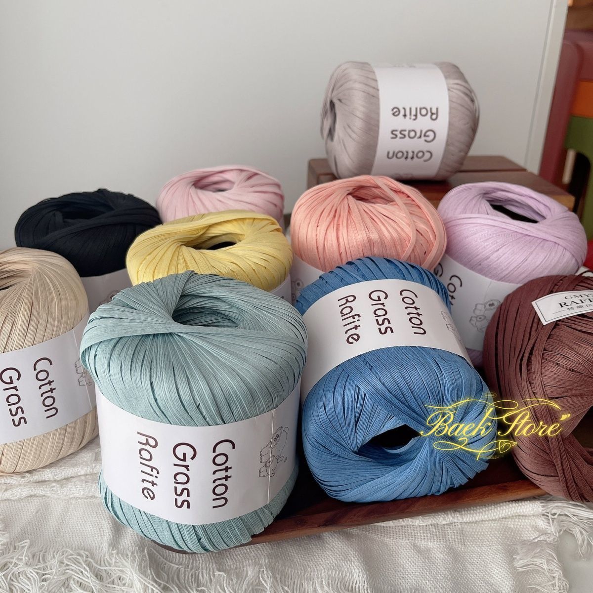102M/roll Multicolor Raffia Ya - Crochet Bag Raffia ulasan dan harga